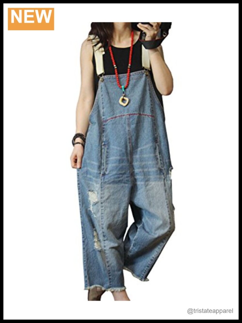 Womens Cropped Denim Overalls Distressed Ripped Boyfriend Jumpsuit
